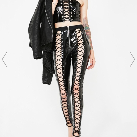 Current Mood Pants - Current Mood PVC “patent leather" CORSET LEGGINGS